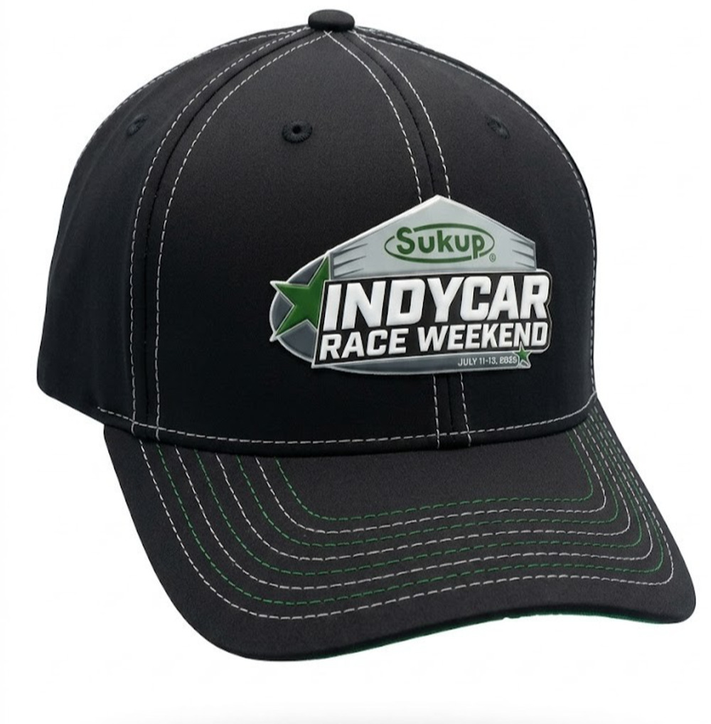 Sukup IndyCar Race Weekend Hat 2025 Iowa Speedway Black Green Snapback Cap NWT